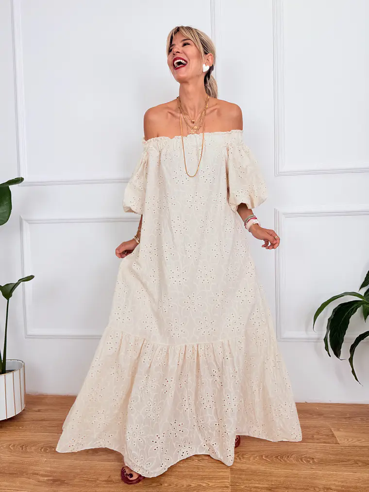Ydra Kipour Dress Ivory 59150   2