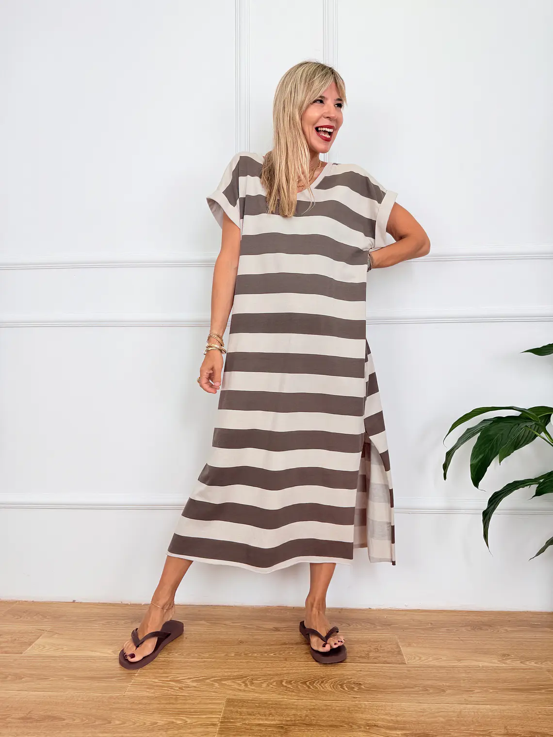 Andromache Midi Dress Brown 24906 1