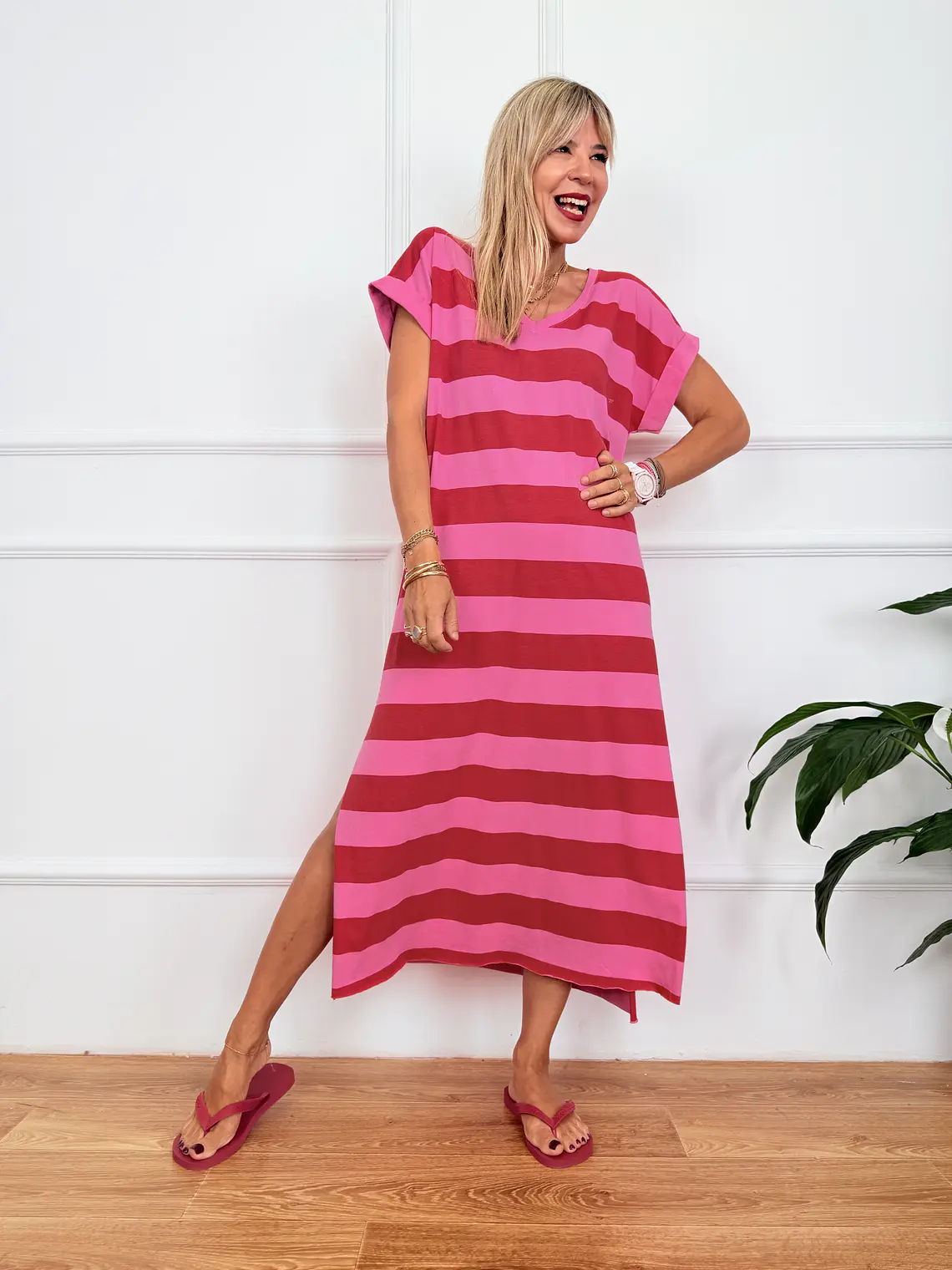 Andromache Midi Dress Red 24906  3