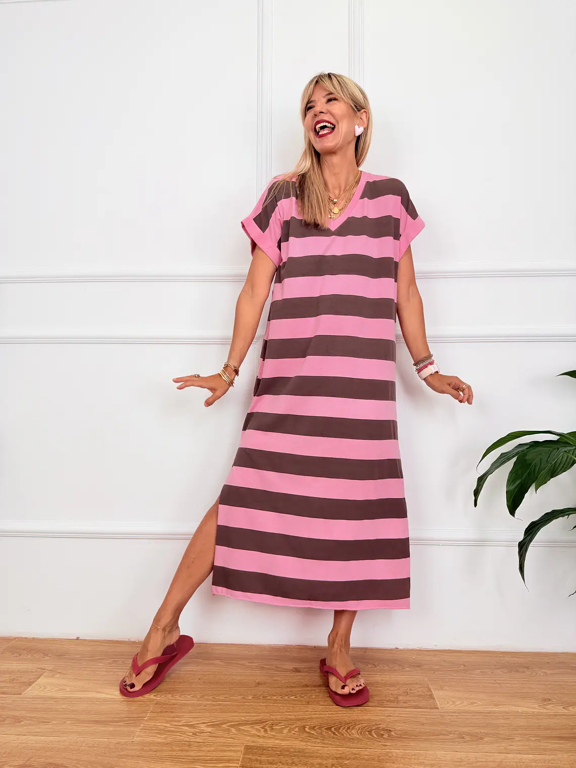 Andromache Midi Dress Pink 24906  2