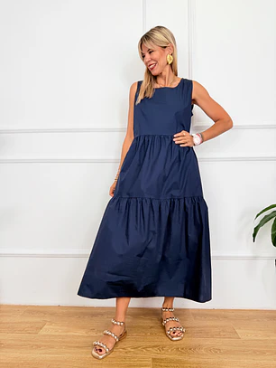Othonoi Midi Dress Blue 3892  