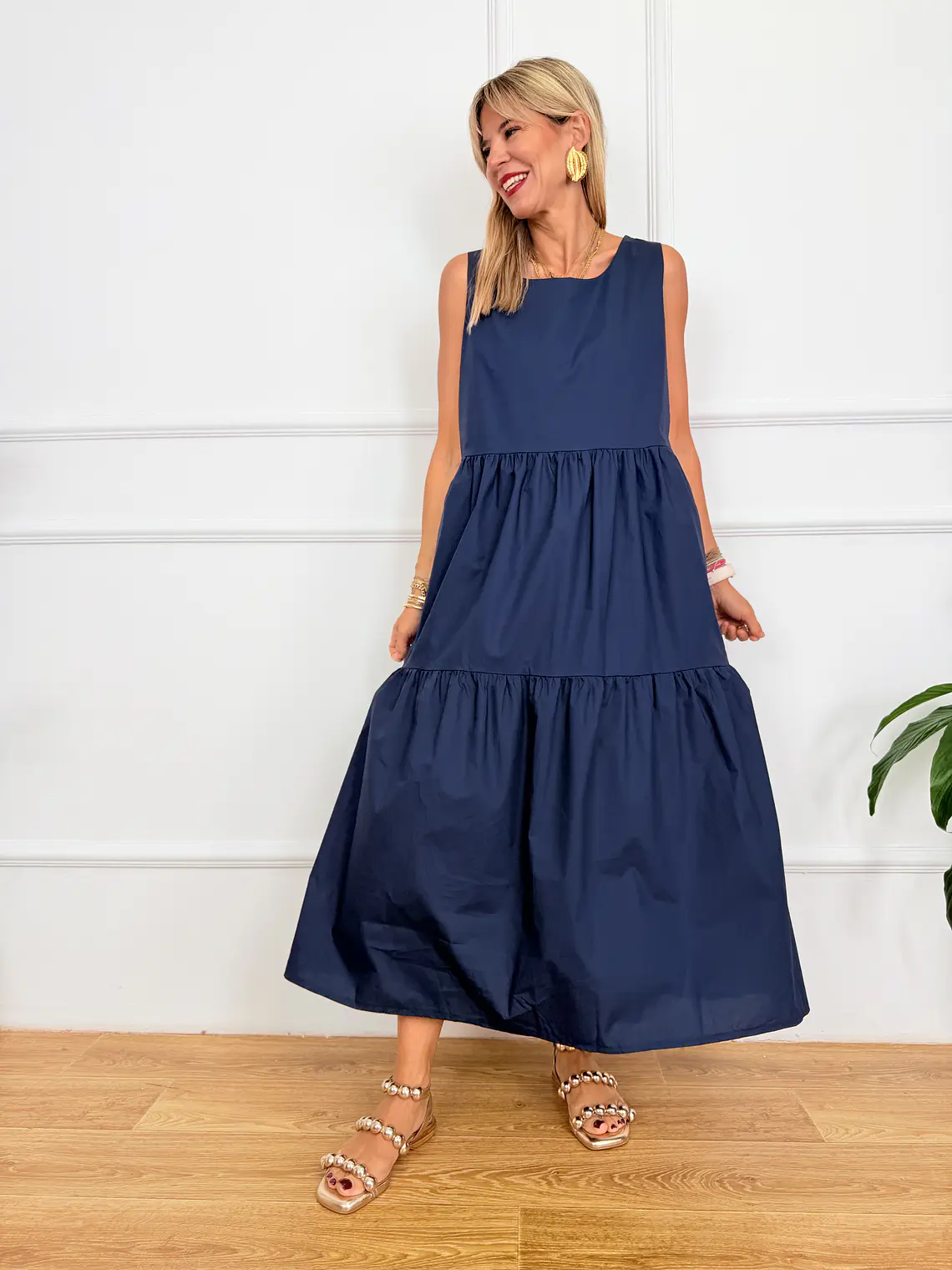 Othonoi Midi Dress Blue 3892   2