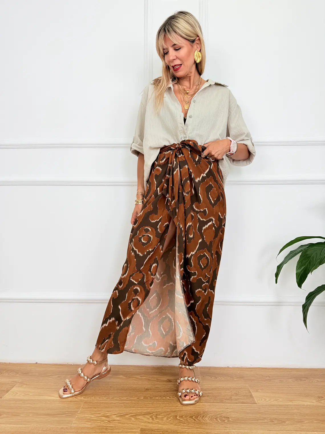 Antipaxos Skirt Brown 6112-07  2
