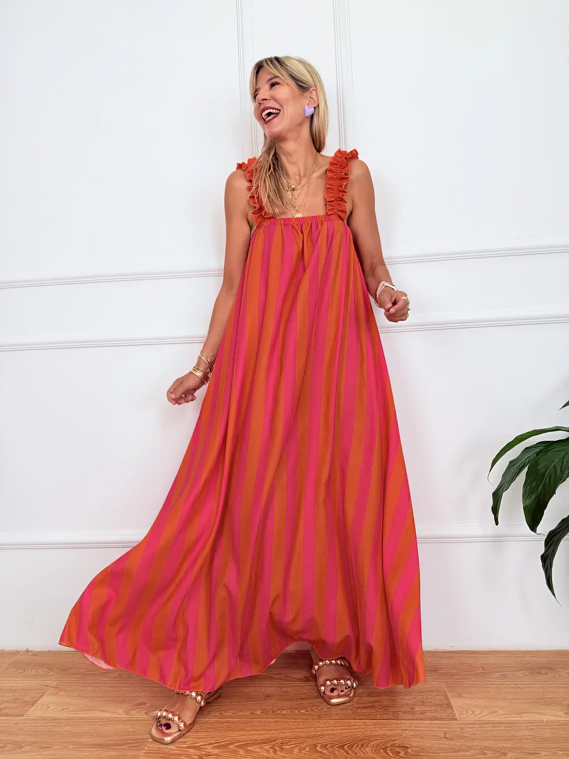 Lindos Dress Orange 10955   2