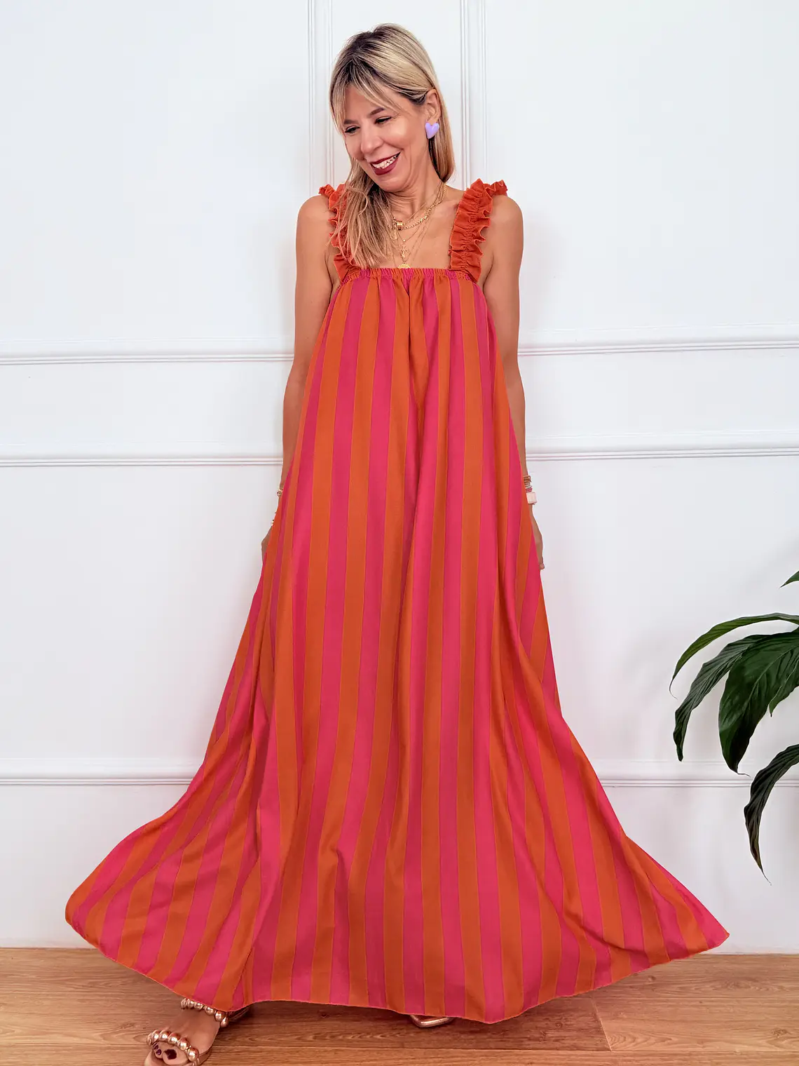 Lindos Dress Orange 10955   1