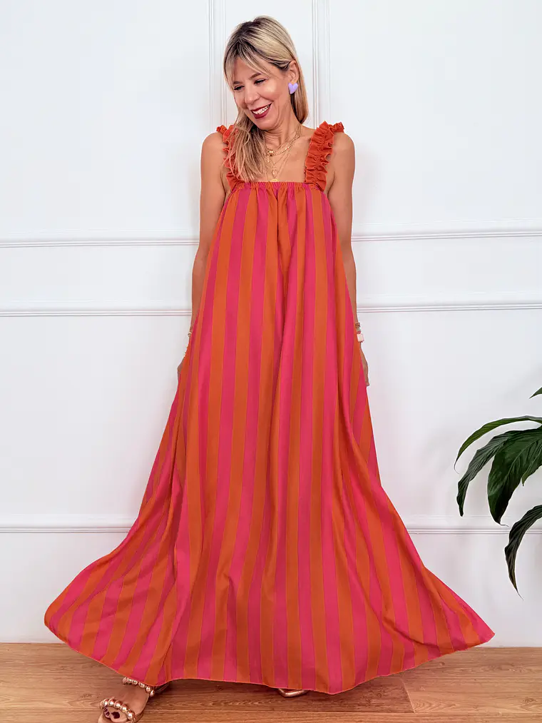 Lindos Dress Orange 10955   1