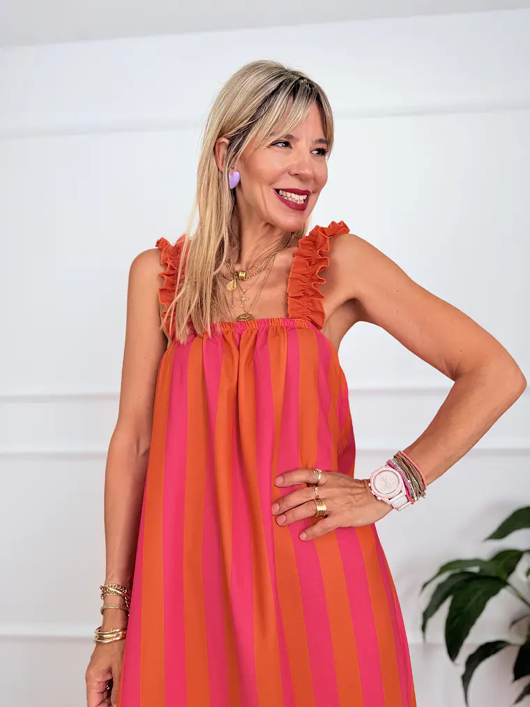 Lindos Dress Orange 10955   4
