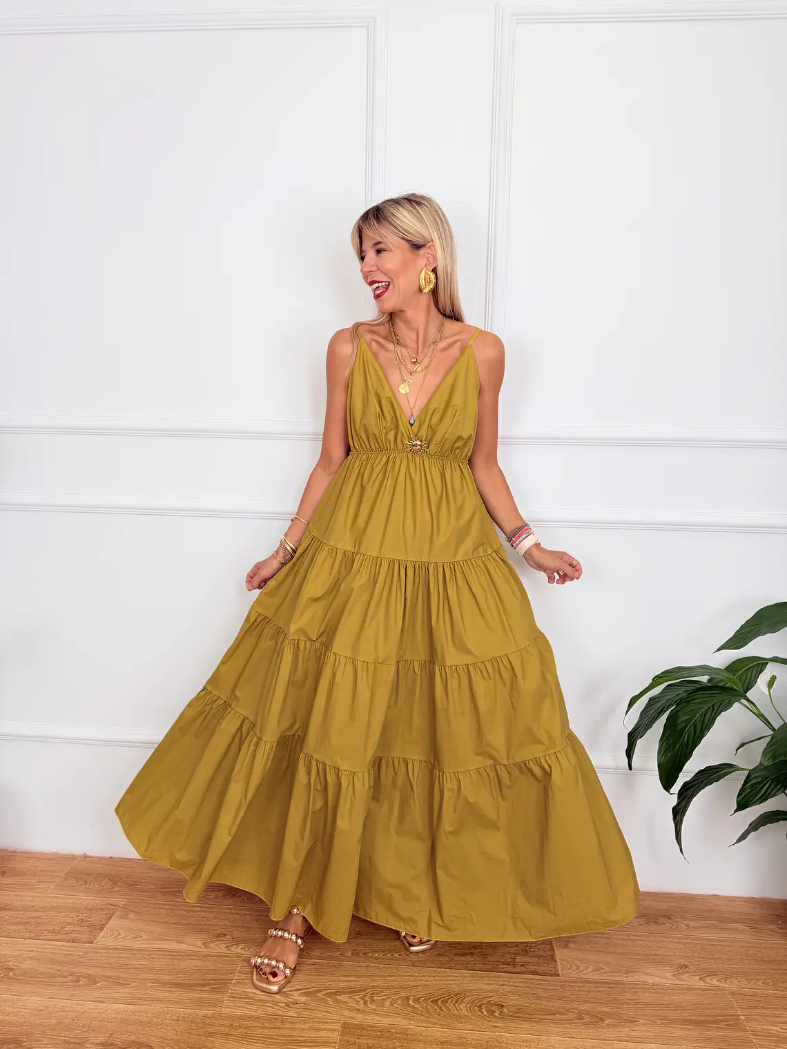 Tuscan Sun Dress U15668 Mustard  1
