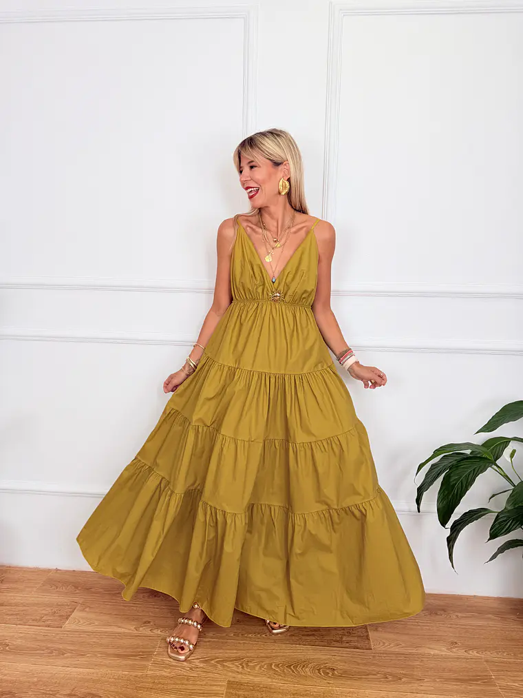 Tuscan Sun Dress U15668 Mustard  1