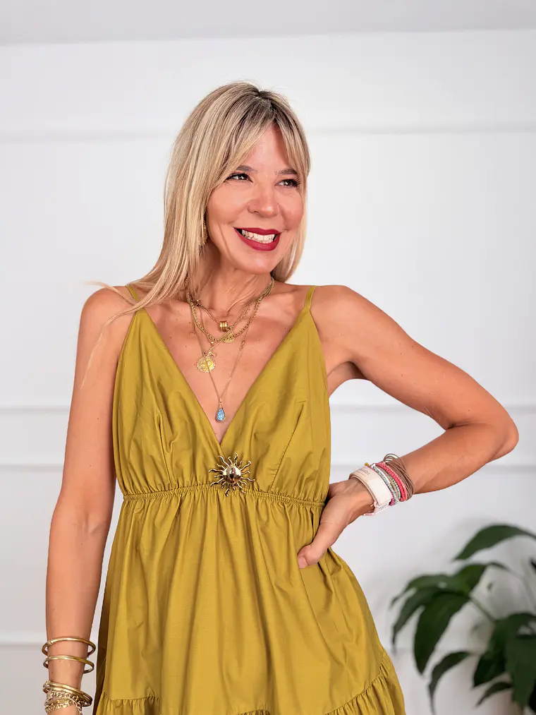 Tuscan Sun Dress U15668 Mustard  3