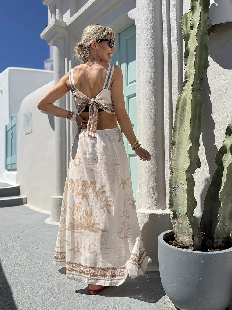 Akrogiali Dress Beige 2819  2