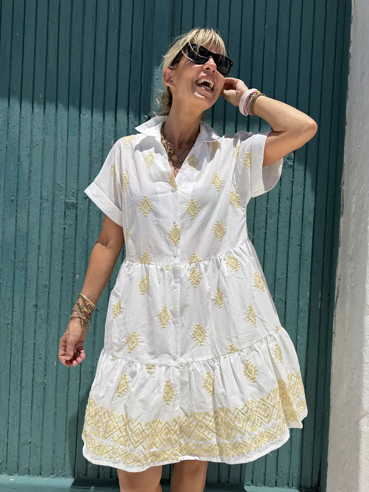 Karavomilos Mini Dress Yellow 81002M 2