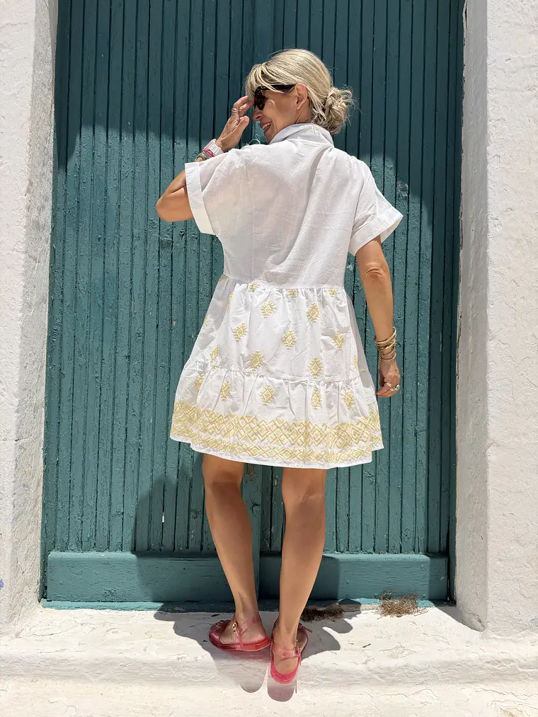 Karavomilos Mini Dress Yellow 81002M 3