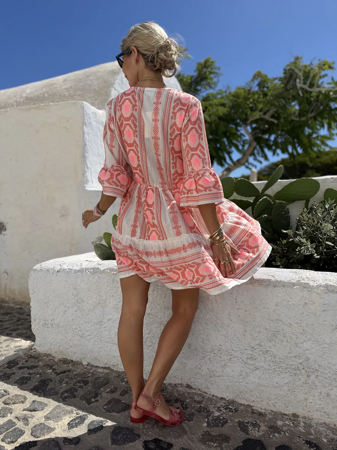 Koxuli Mini Dress White F-153  3
