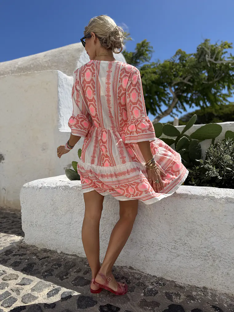 Koxuli Mini Dress White F-153  3