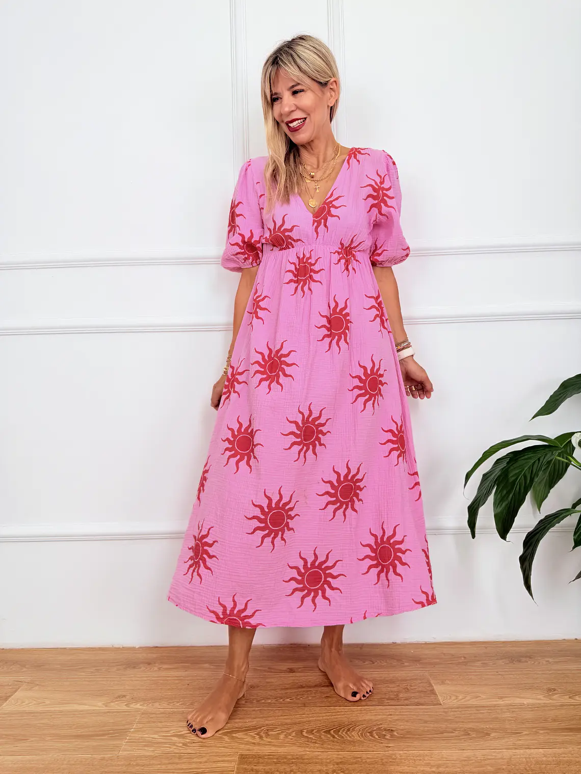 Kokteil Pink Midi Dress 0011891 2