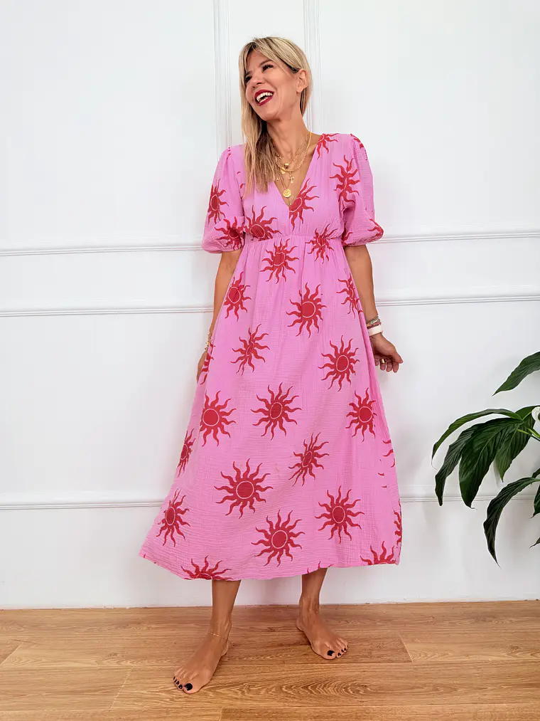 Kokteil Pink Midi Dress 0011891 1