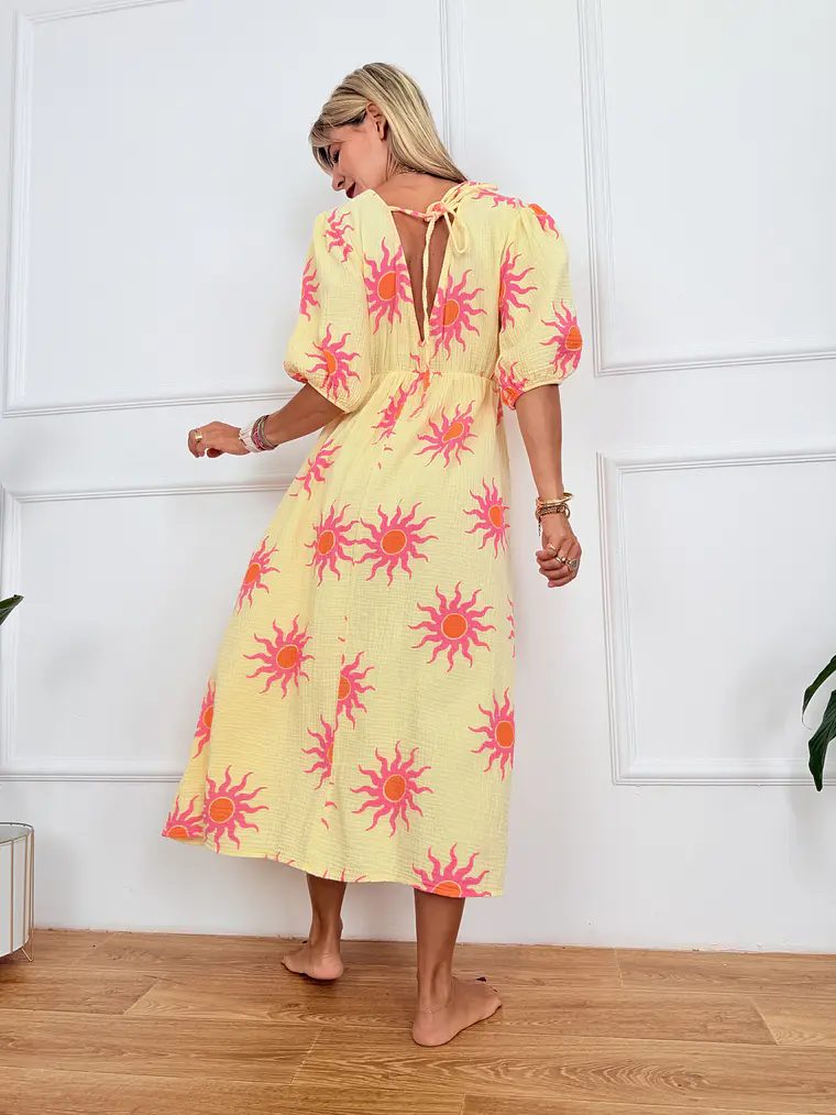 Kokteil Yellow Midi Dress 0011891 3