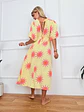 Kokteil Yellow Midi Dress 0011891 - thumbnail 3
