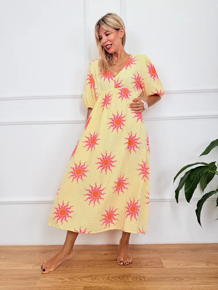 Kokteil Yellow Midi Dress 0011891 2