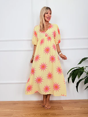 Kokteil Yellow Midi Dress 0011891