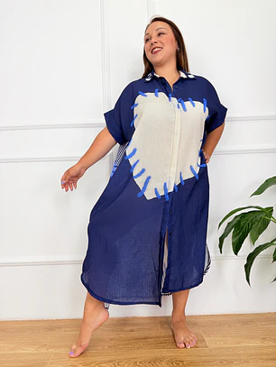 Velméra Tunic Shirt Dark Blue 2806 