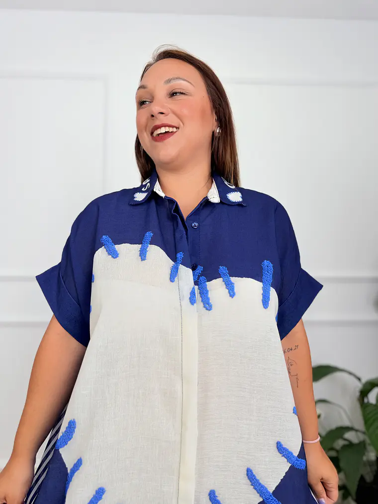 Velméra Tunic Shirt Dark Blue 2806  4