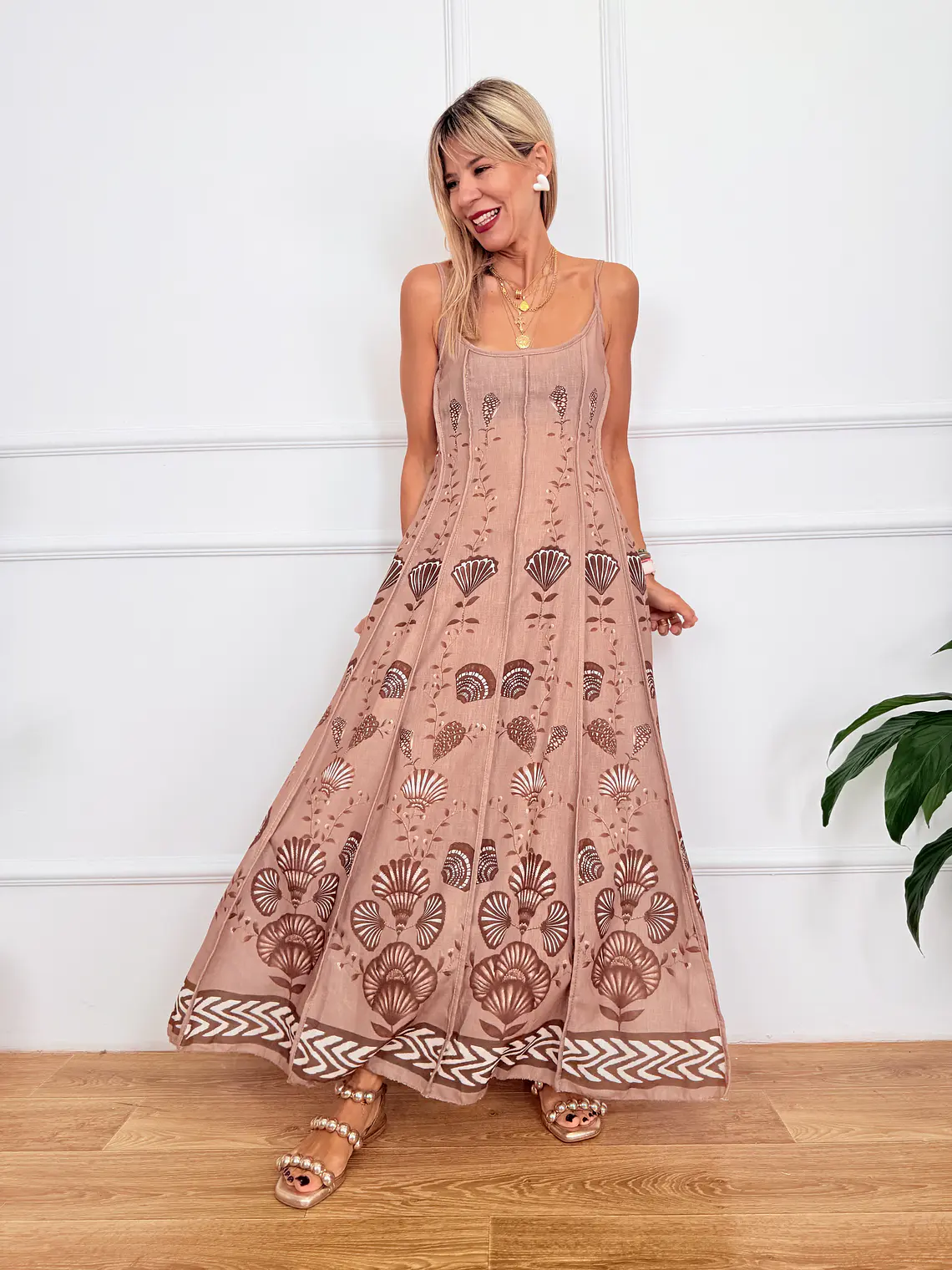 Iliovasilema Dress Brown 2813  1