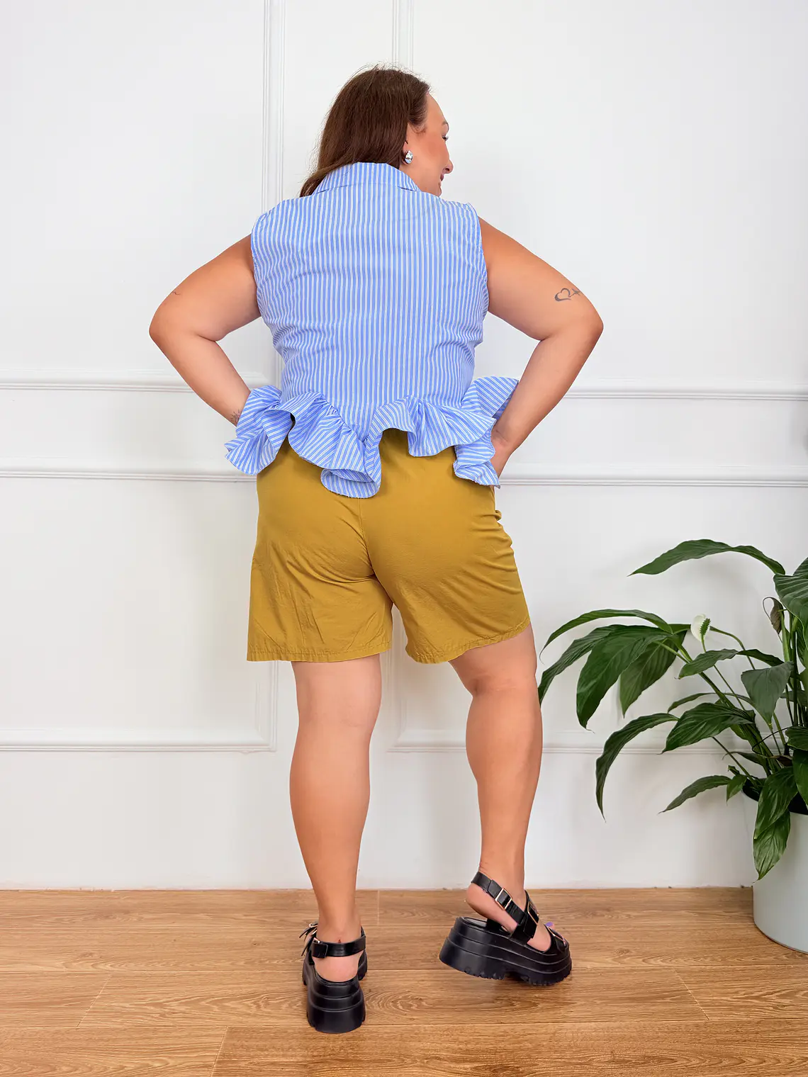 Menta Shorts Mustard 26765 3