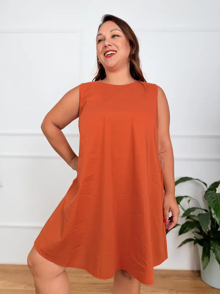 Taxidi Mini Dress Rust Orange 2921  4