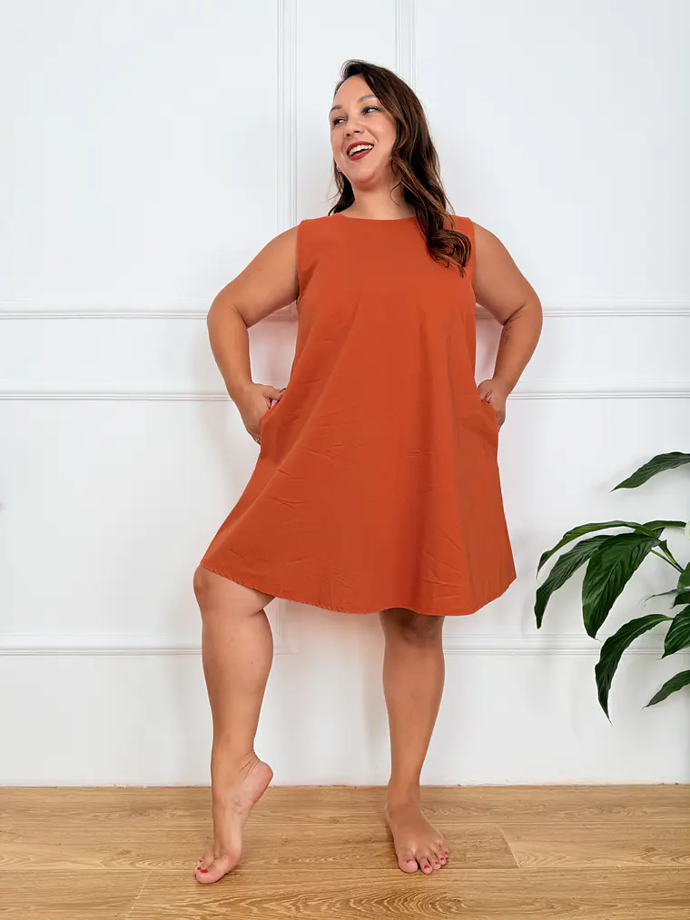 Taxidi Mini Dress Rust Orange 2921  2