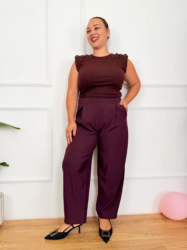 Aloe Blouse Wine 5416  3