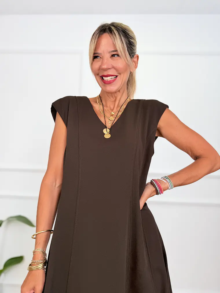 Carnation Dress Brown 70137   4