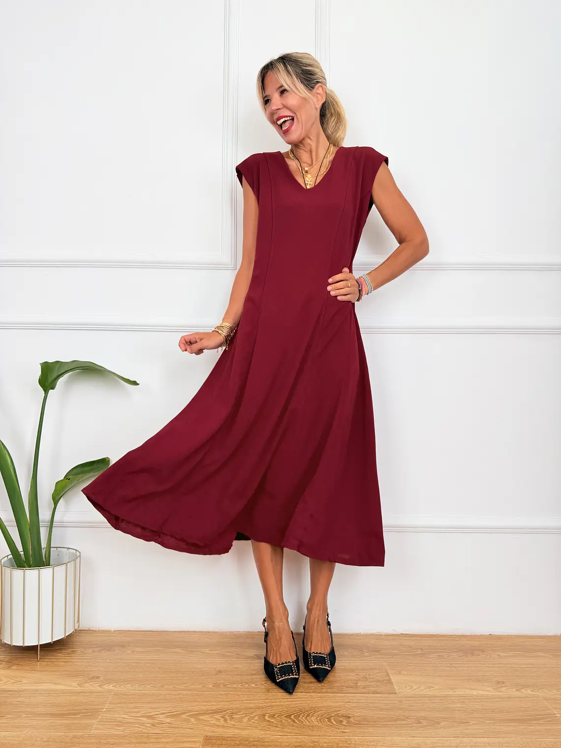 Carnation Dress Wine 70137 1