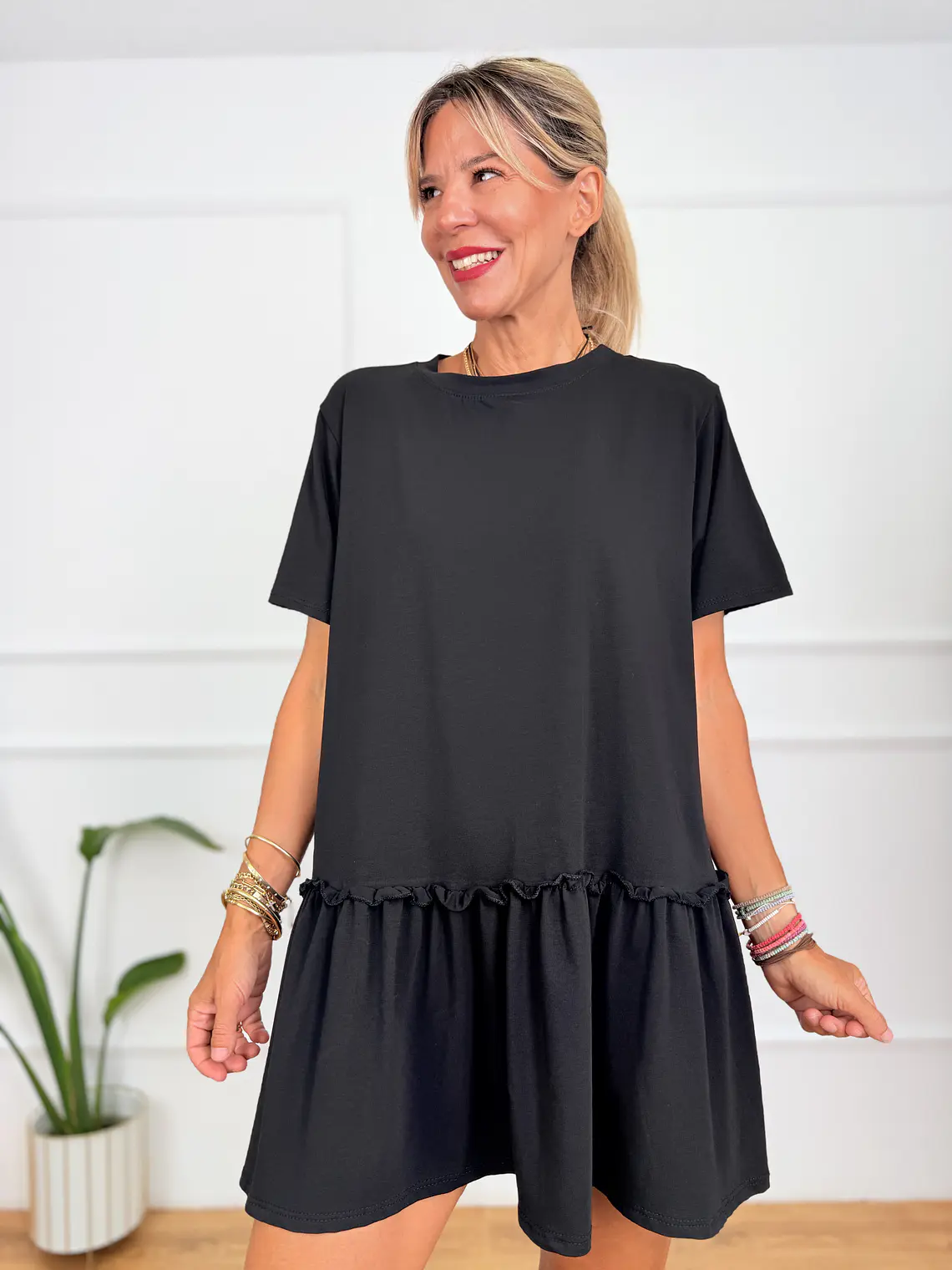 Violet T-shirt/Mini Dress Black 16071  4