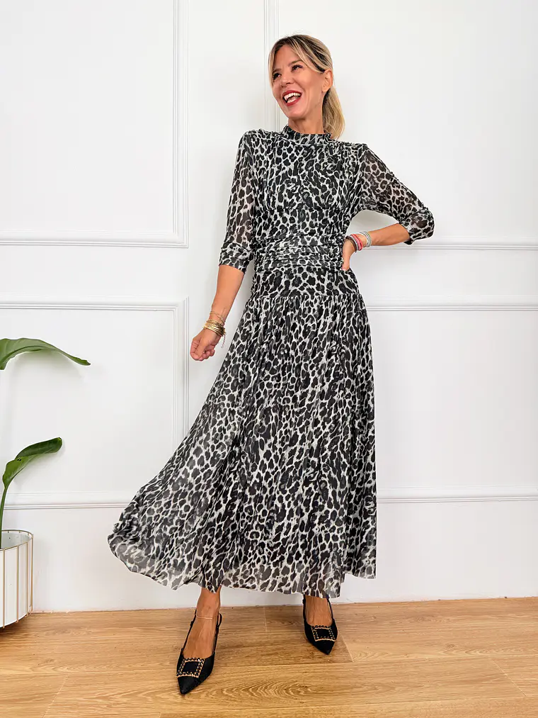 Amaretto Maxi Dress Grey  1