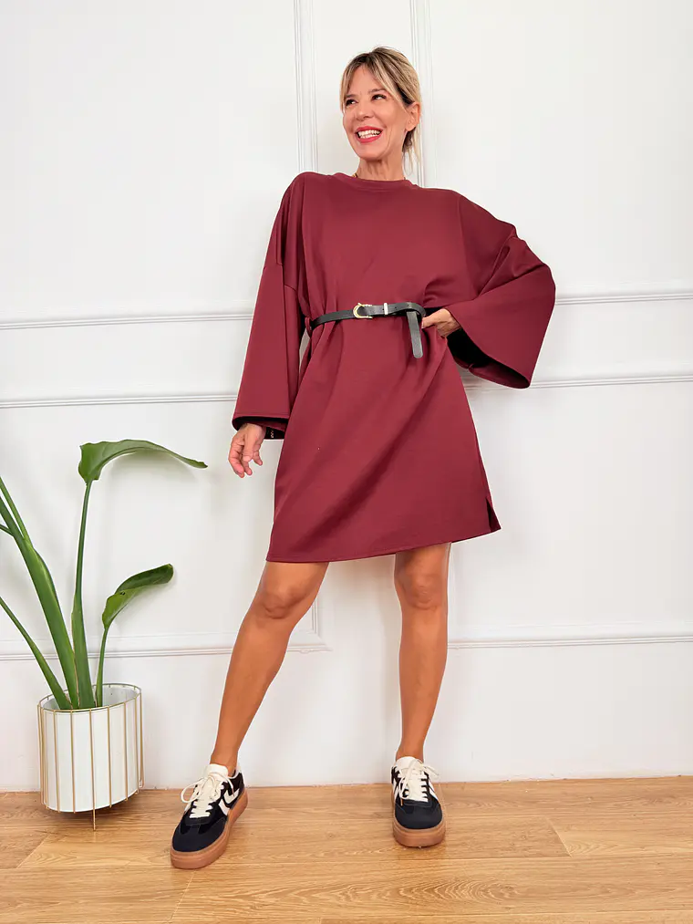 Lennon Dress 30100 Burgundy 1