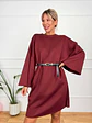 Lennon Dress 30100 Burgundy - thumbnail 3