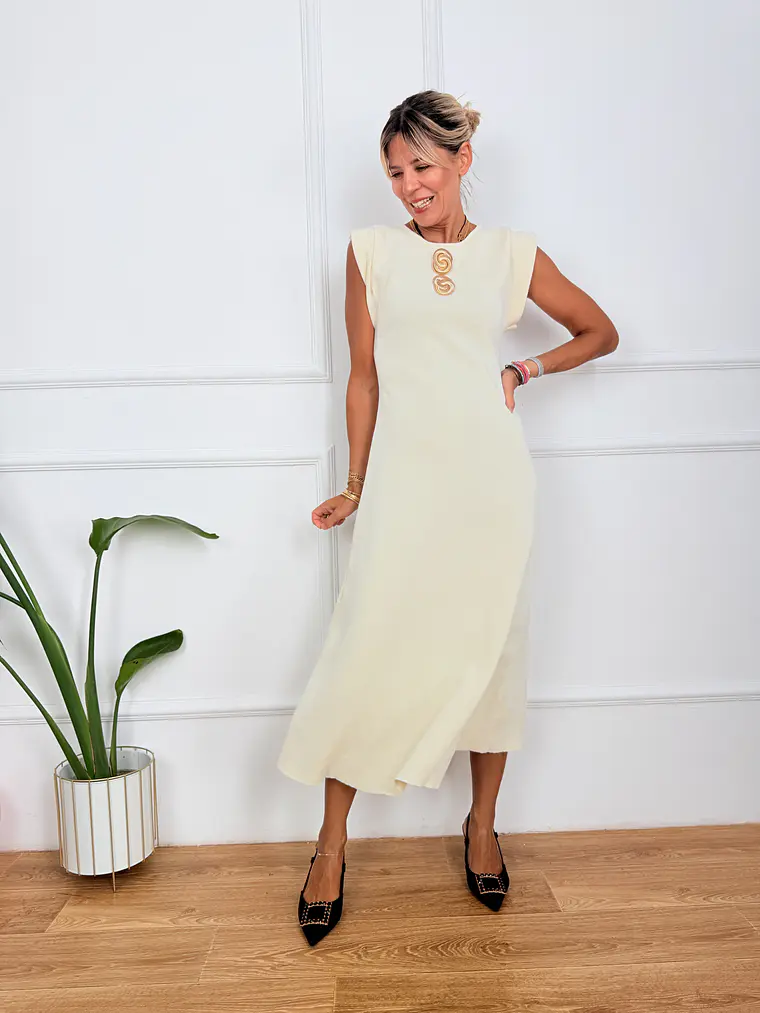 Fever Midi Dress Ivory K547 1