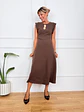 Fever Midi Dress Brown K547   - thumbnail 2