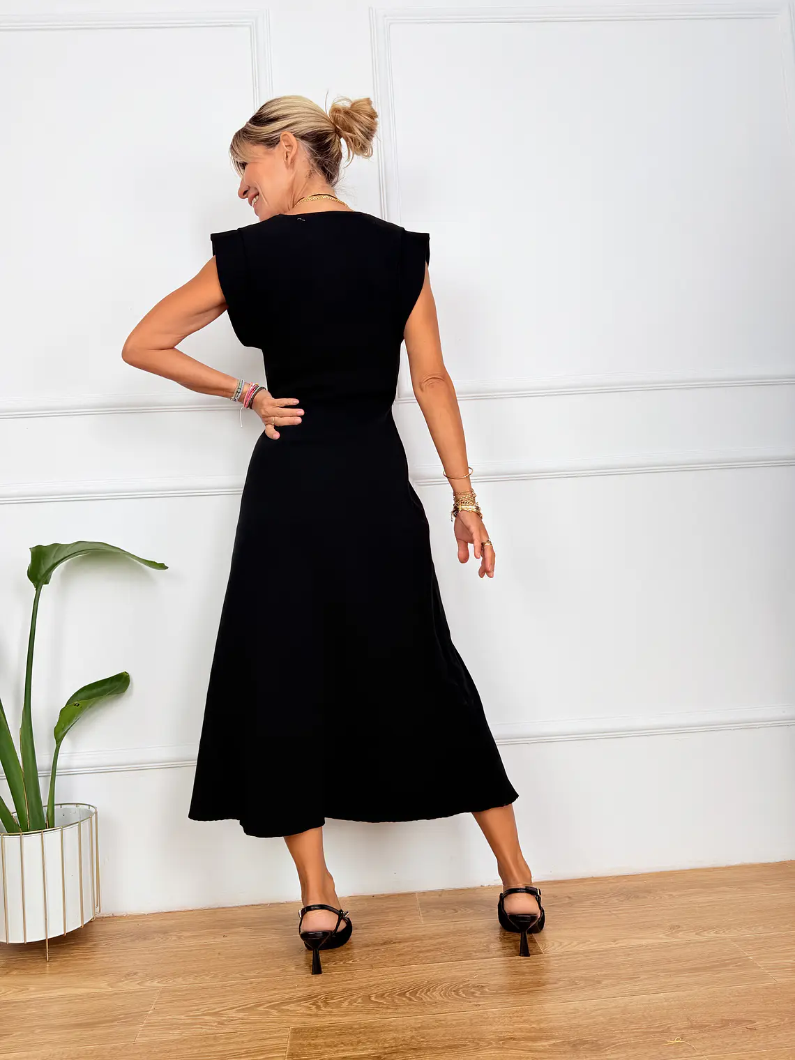 Fever Midi Dress Black K547  2