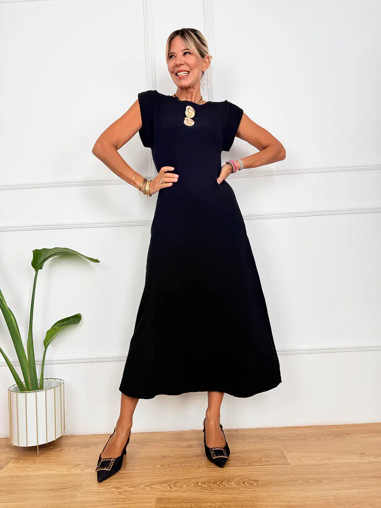 Fever Midi Dress Black K547  1