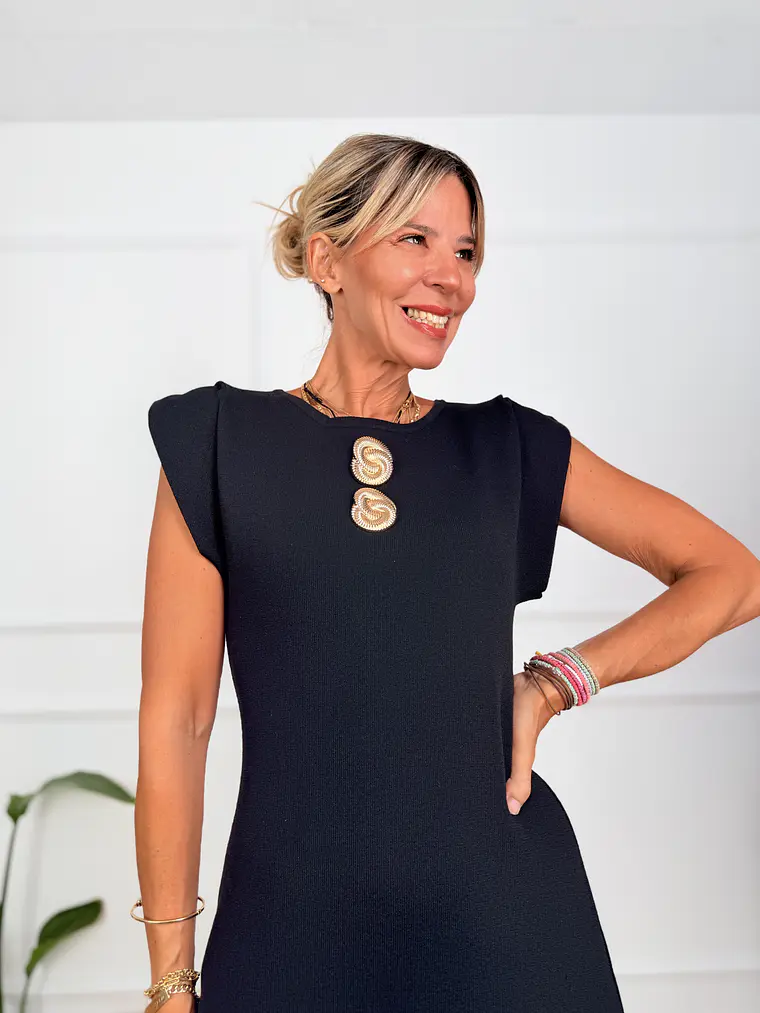Fever Midi Dress Black K547  3