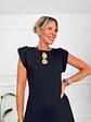 Fever Midi Dress Black K547  - thumbnail 3