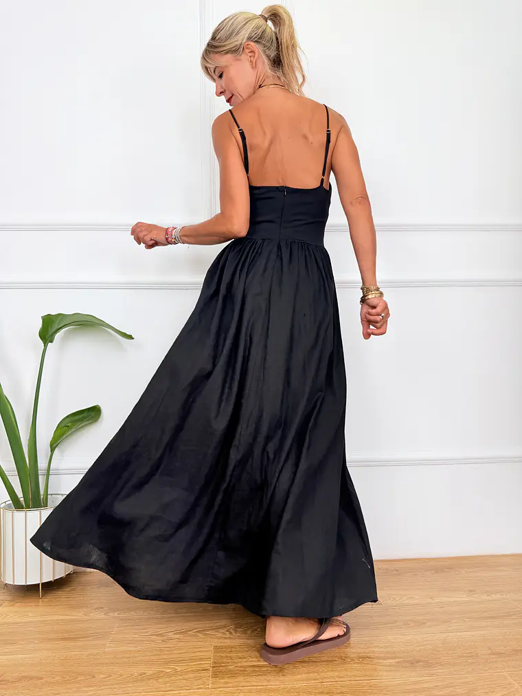 Nostalgia Maxi Dress Black 5925 3