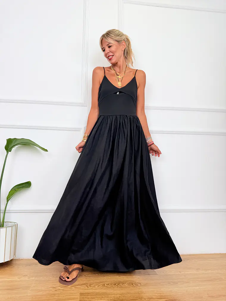 Nostalgia Maxi Dress Black 5925 2