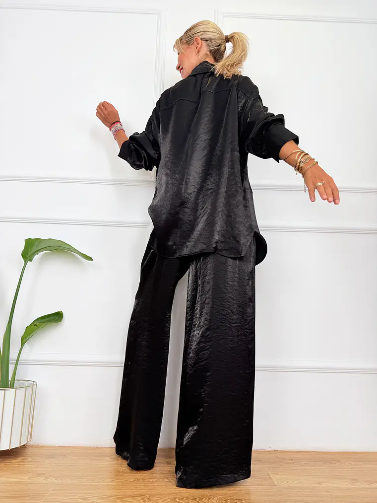 Afroditi Satin Set Black 10273 3