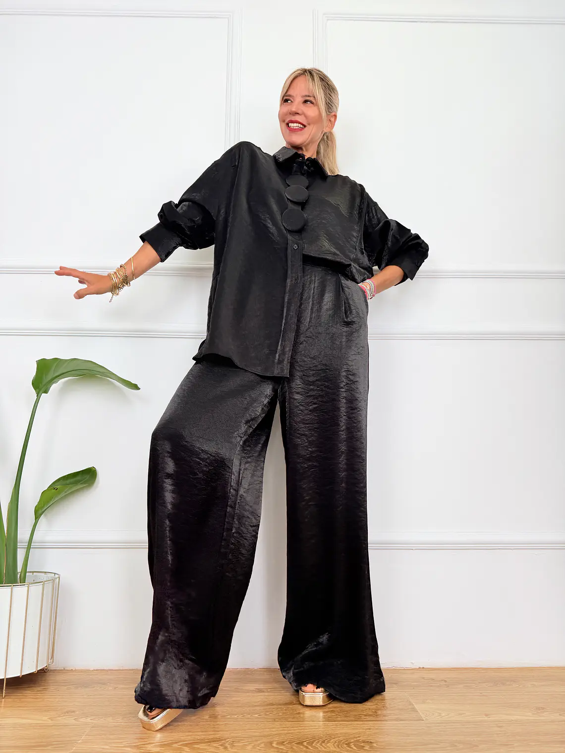 Afroditi Satin Set Black 10273 1
