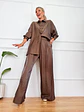 Afroditi Satin Set Brown 10273  - thumbnail 1