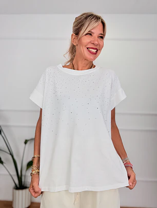 Ariadne T-shirt Strass White 94439    